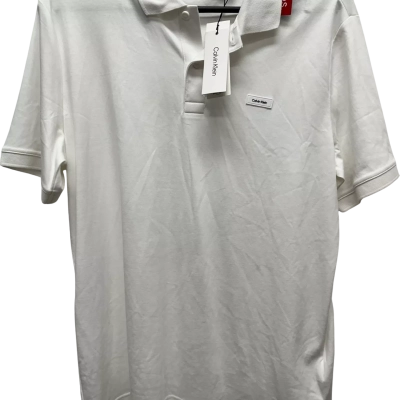 Calvin Klein Mens Size L Polo Shirt White 