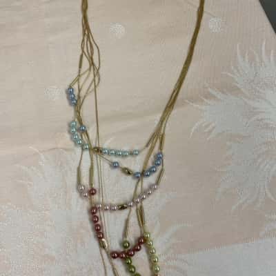 Fifth Avenue Womens Beaded Necklace Blue / Gold / Green / Pink  