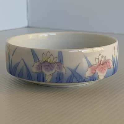 Vintage Japanese Kozan Gama Mino Ware Iris Bowl