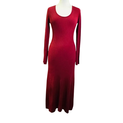 AJE Size S Maxi Long Sleeve Dress Red 