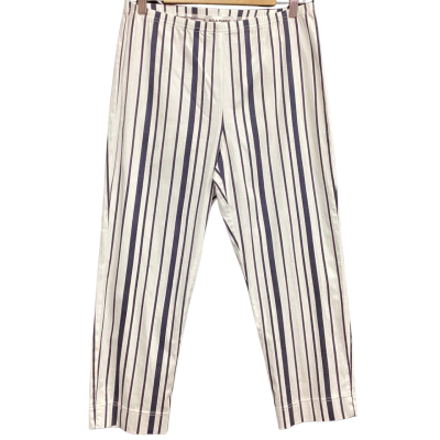 Mela Purdie Womens  Size 12 Ankle Length Pants Navy Blue / Striped / White 