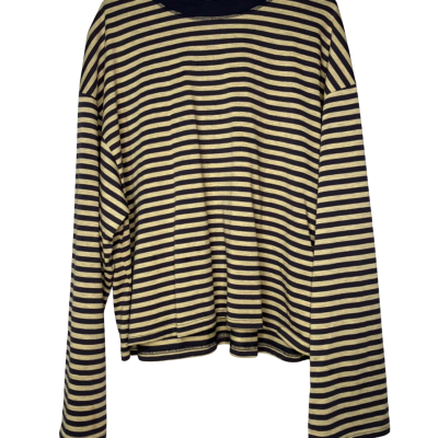 Lioness bloom long sleeve top beige stripe - size L