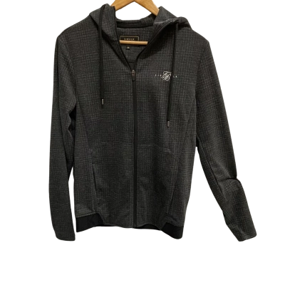 Siksilk Mens  Size S Hood Jacket Checked / Grey 