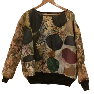 Homemade  Long sleeve Patchwork Tapestry Top.  