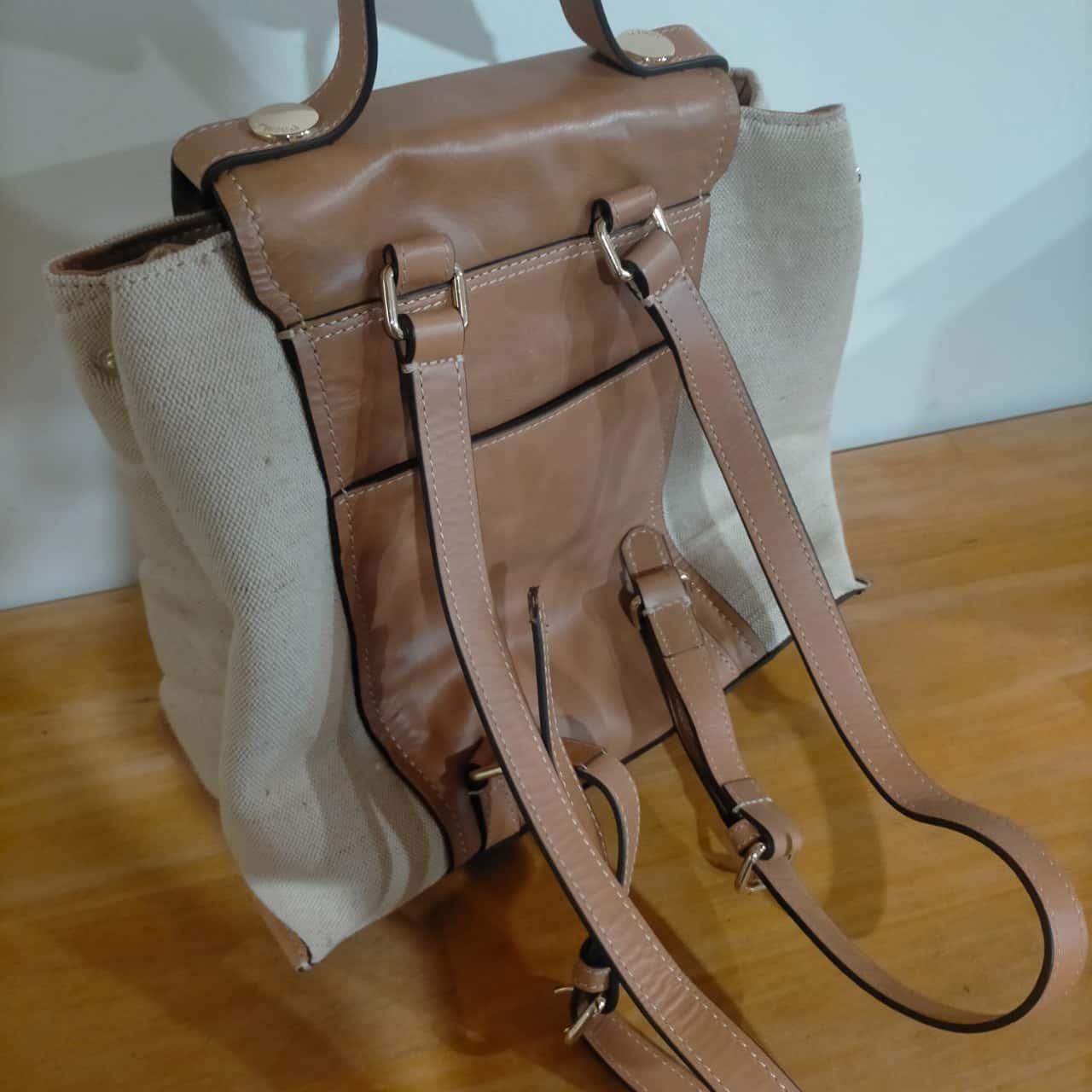 Mimco Leather and Canvas Small Backpack VGUC(s)
