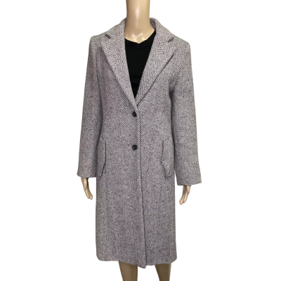 Vintage iceberg Icejeans grey herringbone wool coat size 10 women’s
