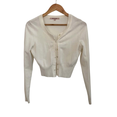 Review Womens Size 12 Cropped Cardigan White 