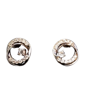Prouds the Jewellers Womens Earrings 925 Silver / White Stones