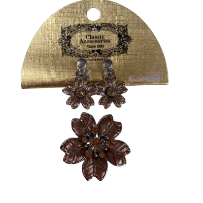 Women’s Costume earrings & pendant only set - Flower design 