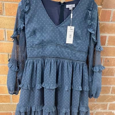 Two Sisters Womens  Size 12 Steel Blue Dress 