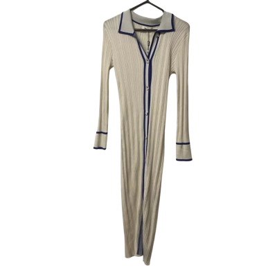  Womens Wiholl Size S Long Sleeve Dress Blue / White 