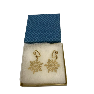 Vintage Avon Gold-tone Snowflake Clip-on Earrings