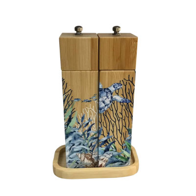 Wooden Patterned Salt Shakers 