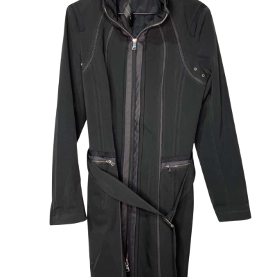 Elie Tahari Womens black longline jacket 
