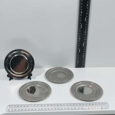 4x Silver Plated Coasters Vintage 