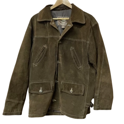 Roger David Mens Pig Suede Jacket Size M Brown 