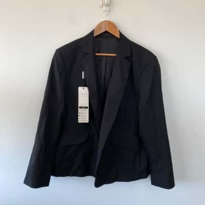 Van Heusen Black Wool Rich Blazer Size 22 
