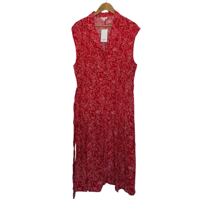 KHOKO Size 18 Peach/Red Tiered Skirt Dress