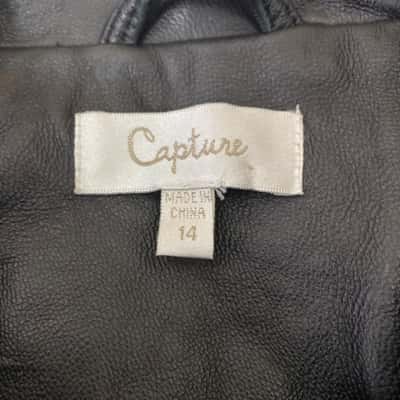 Capture Womens  Size 14 Biker Jacket Black  
