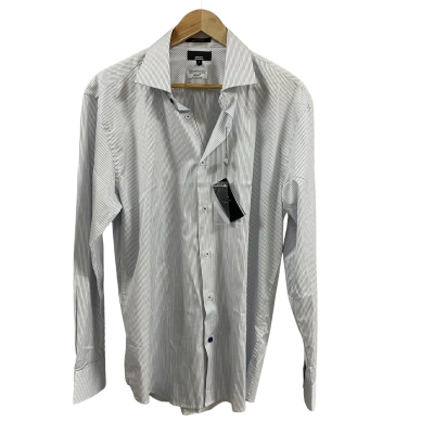 Oxford Mens  Size L Regent Luxury Shirt White/Navy