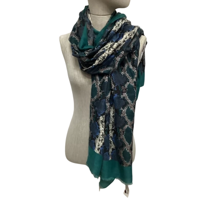  Lemon Tree One Size Scarf Animal print / Black  / Blue / Green / Silver 