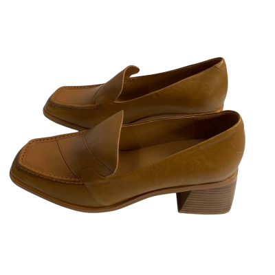  Womens  Zazou Rome Heeled Loafers Size 41 Tan