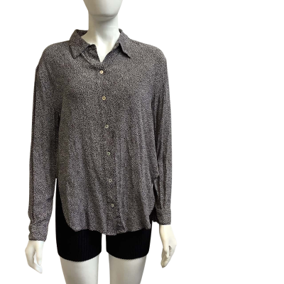 Auguste Womens Size 10 Long Sleeve Shirt Black / White   