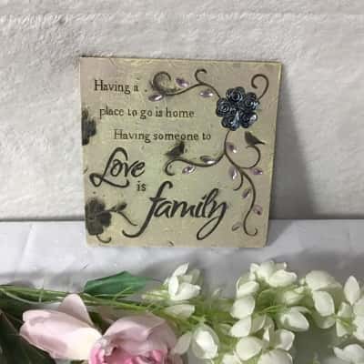 Decorative Square Garden Plaque with Writing