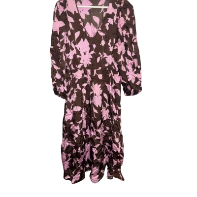 Sussan Womens  Size 14 Long Sleeve Dress / Midi Dress Brown / Pink  