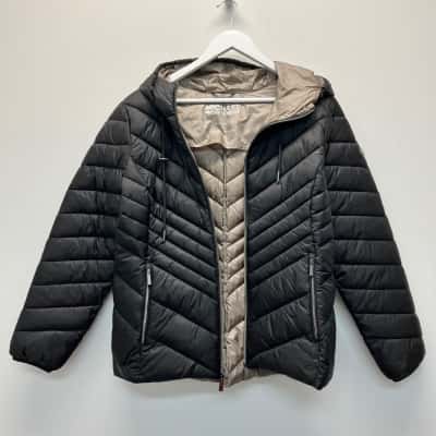 Michael Kors Womens Hooded Jacket / Puffer Jacket Black Size L