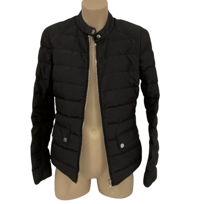 Belstaff Designer Full Zip Bomber Jacket Womens  Size 38 Black  