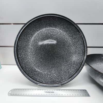 Ecology XL Grey Speckled Ceramic Pasta Bowl and Plate Set