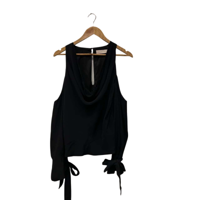 Keepsake the Label Womens Party Top Black  cold shoulder cowl neck