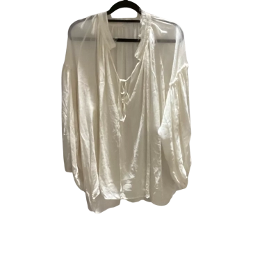Morrison Womens  Size 16 3/4 Sleeve Sheer Top Cream 
