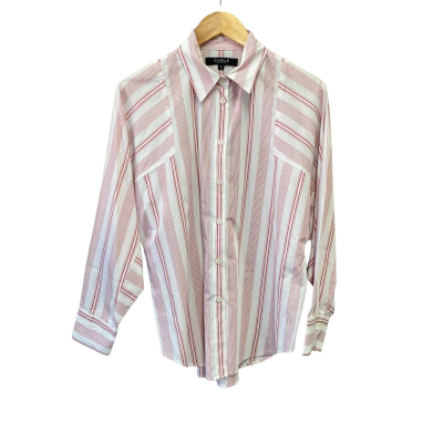 Cable Melbourne Womens  Size 8 Long Sleeve Shirt Pinstriped / Red / White 