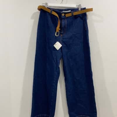 Zara Womens  Size 8 High-Waisted Jeans Navy Blue 