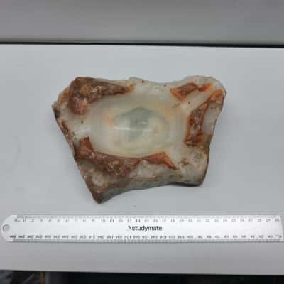 Natural Carved Agate Crystal Bowl / Trinket Dish