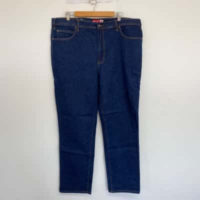 Hard Yakka Navy Blue Heavyweight Stretch Rinse Wash Bull Denim Jeans  Size 42/107S