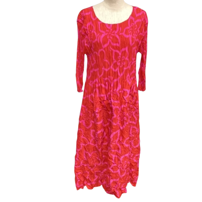  Alquema 3/4 Sleeve Dress  Size 2 Pink  / Red 