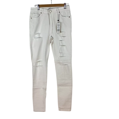 Ally Denim - White Multi Slash Jeans (Size 12)