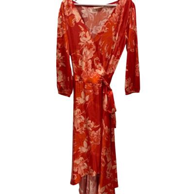 Sacha Drake  3/4 Sleeve Orange Floral Dress Size 16 