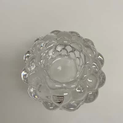 Orrefors Raspberry Votive Candle Holder