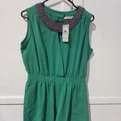 Forcast Womens  Size 14 Sleeveless Playsuit Green 