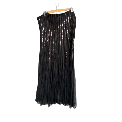 Autograph Black sequin strapless midi dress Women's size 20