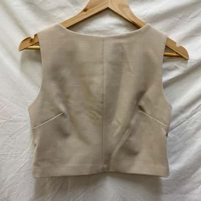 Tokito Womens  Size 8 Cropped Top Beige 