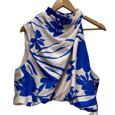 Sheike Womens Size 18 Sleeveless Top Blue / Off White RRP $119.99 