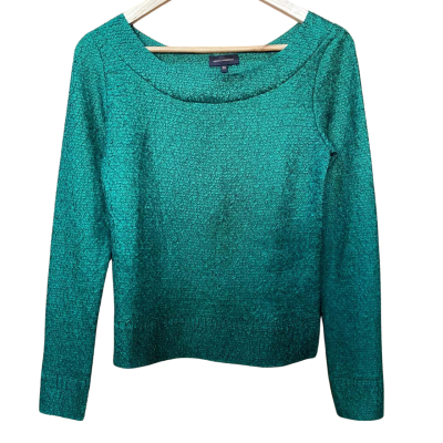 Adolfo Dominguez Emerald Green Textured Top Size 38