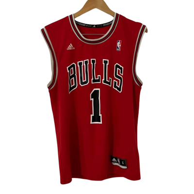 【希少】adidas × NBA CHICAGO BULLS 1 ROSE NBA adidas Chicago Bulls Derrick Rose #1 Jersey Men Size 2XL