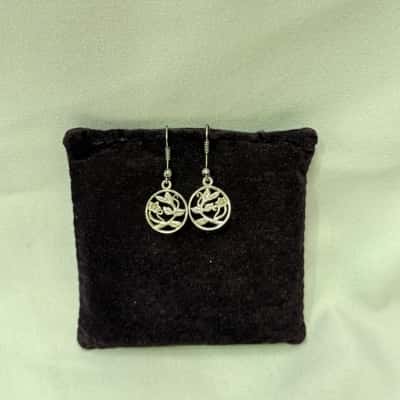 925 Silver Dangle Flower Vine Earrings 