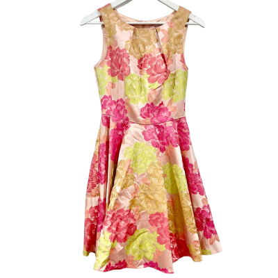 Review Floral Pink/ Green Party Dress Size 8